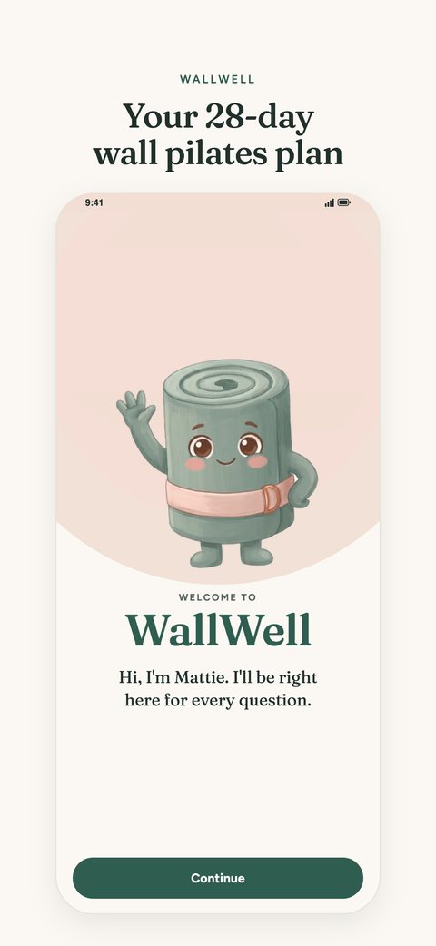 Welcome screen with Mattie